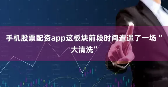 手机股票配资app这板块前段时间遭遇了一场“大清洗”